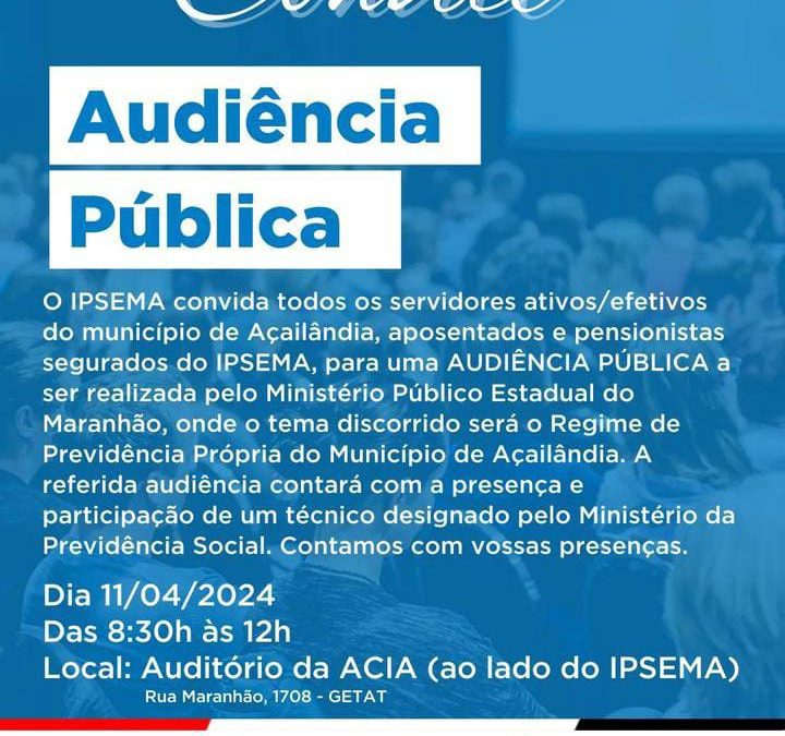 CONVITE: AUDIÊNCIA PÚBLICA